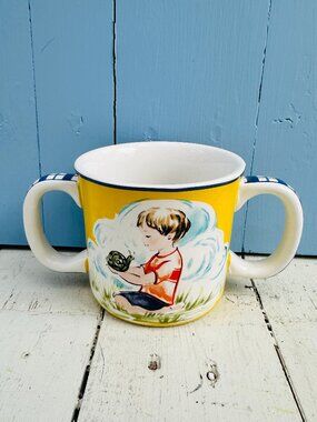 Double Handled Cup "What are little boys made of" Kate Williams, Child Drink Cup